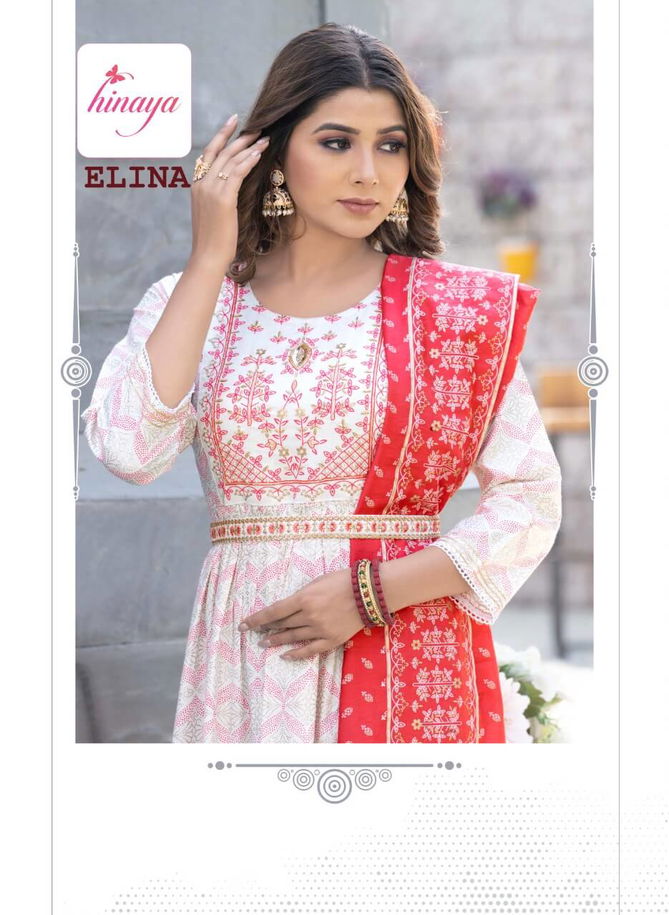 Hinaya Elina Vol 1 Heavy Festive Wear Wholesale Anarkali Kurtis With Dupatta Catalog